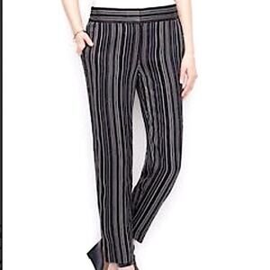 Ann Taylor Navy Blue Silky Fine Stripe Ankle Pants Size 8